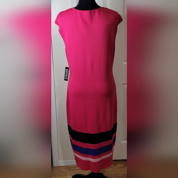 New York and Company Woman's Cap Sweater Dress Pink, Black, Blue Size Large - Picture 5 of 13